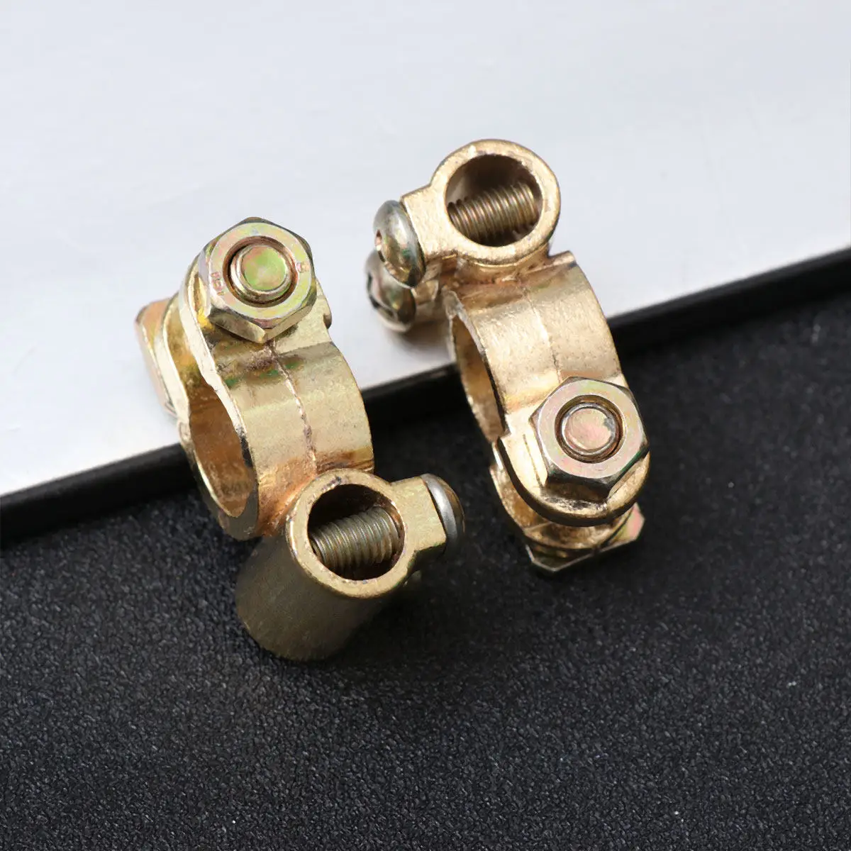 

2Pcs Universal Car Battery Terminal Clamps Positive Negative Auto Battery Cable Connectors Heavy Duty Metal Construction