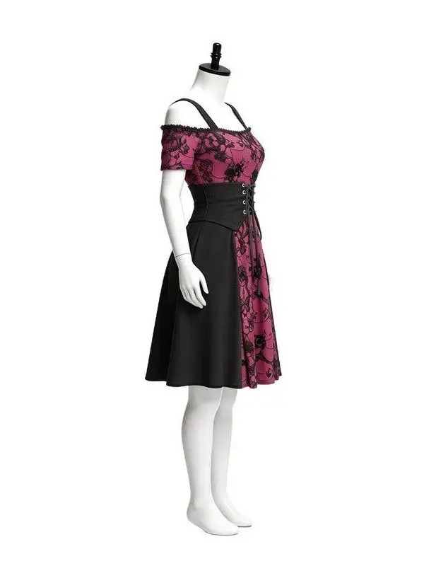 Medieval Gothic Style Short Skirt Halloween  Cosplay Punk Women's Red Dark Print  Skirt Ladies Fashion Summer 2026