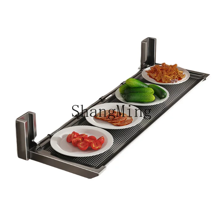 

PYH Kitchen Vegetable Shelf No Punching Wall Mounted Foldable Storage Rack Household Kitchenware Hanging