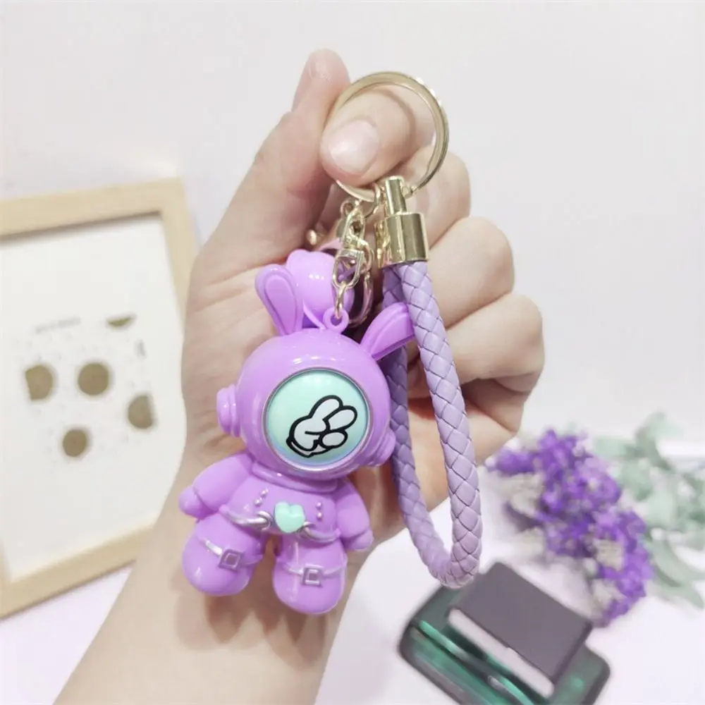 Fashion Funny Finger-guessing Game Keychain Heart Creative Face-changing Keyring Keyring Button Rabbit Pendant Hanging Accessory