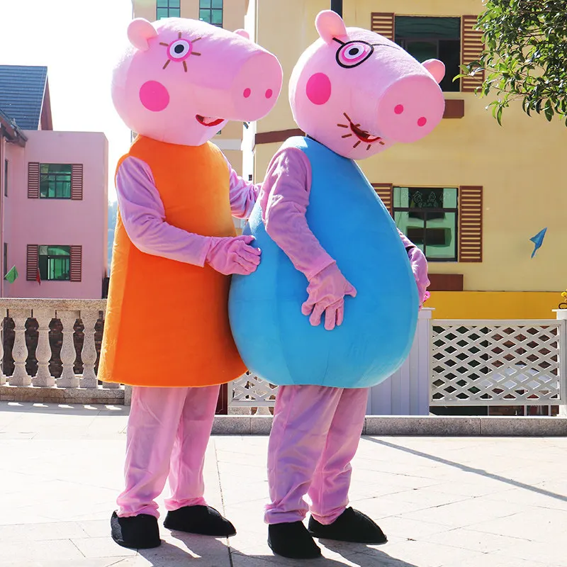 

Giant Plush Christmas pig George Mascot Costume Walking Doll Clothes Halloween Carnival Fancy Party Suits