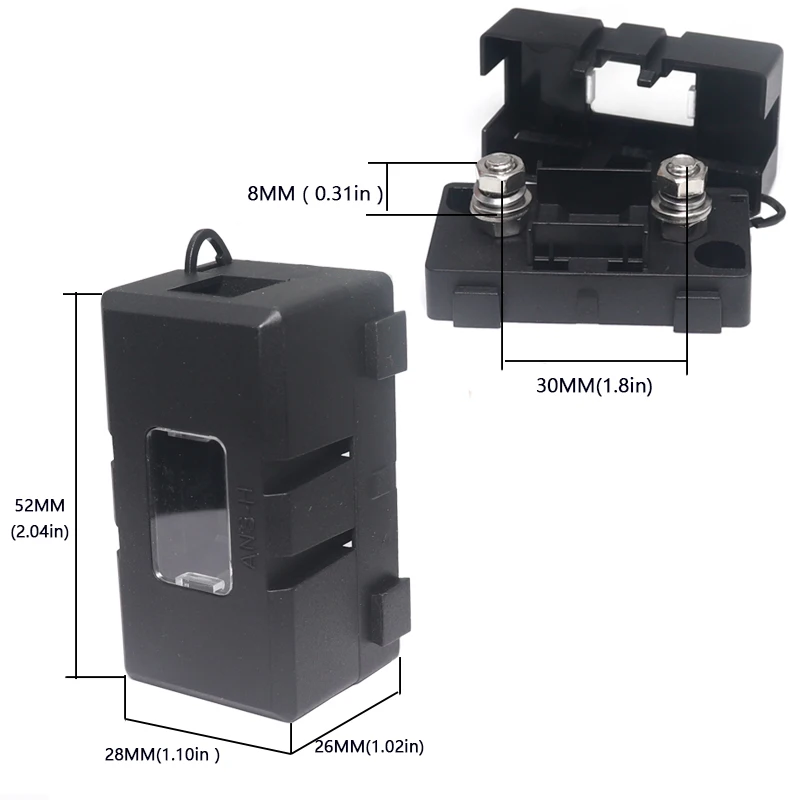 【1Set】 ANS Trumpet Fork Plug  32V 40A 50A 60A 70A 80A 100A 125A 150A 200A Bolt Fixed Insurance Film + ANS-8 Safety Plate Base
