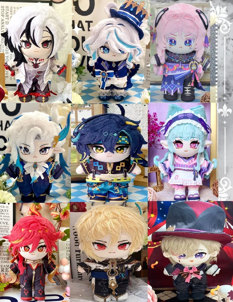 

Genshin Impact Dottore Citlali Yumemizuki Mizuki Kinich Neuvillette Mascot Costume Plush 20cm Dolls for Cosplay Events Roleplay