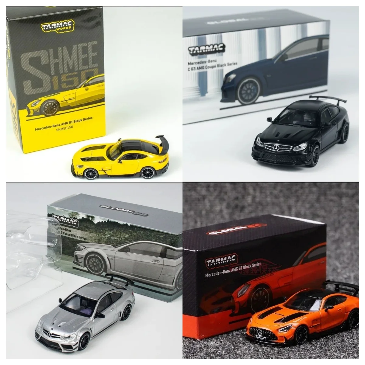

Tarmac Works 1:64 Mercedes AMG GT Silver Black Series C63 Simulation Alloy Car Model Boy Toy Birthday Gift