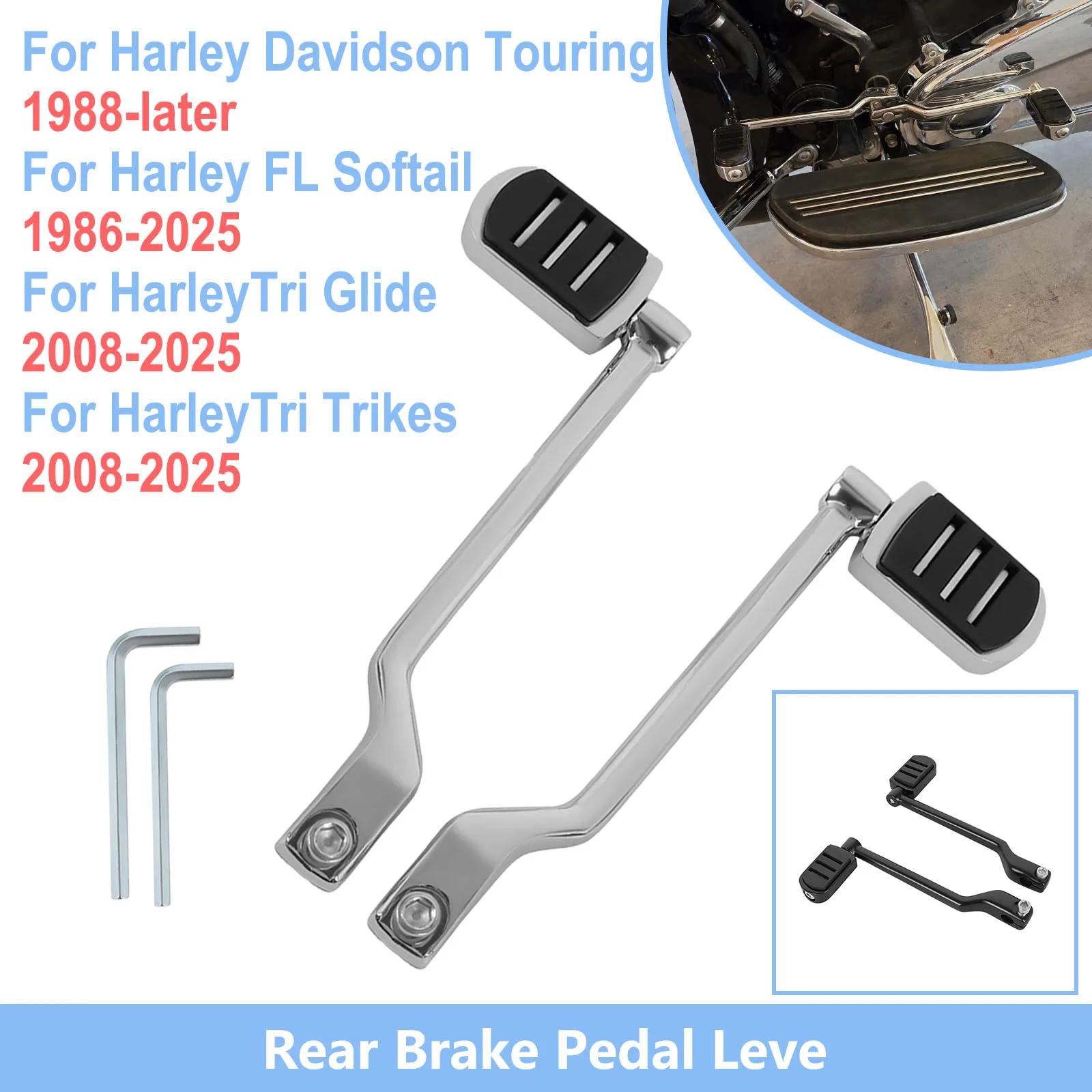 For Harley Touring Softail FL Trike Road King Glide FLH 1988later Pedal Front Rear Lever With Shifter Peg Motorcycle Accessories