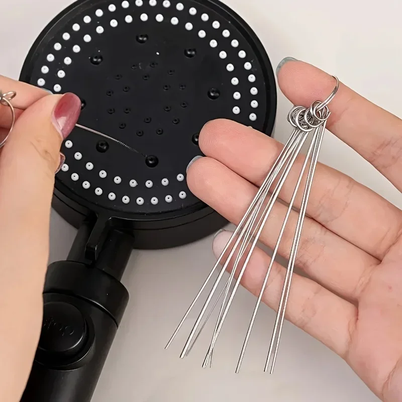 10PCS Different Sizes Stainless Steel Cleaning Needle Shower Heads, Gas Stove Outlet, Wiper, Sewage Cleaning Kit Tools
