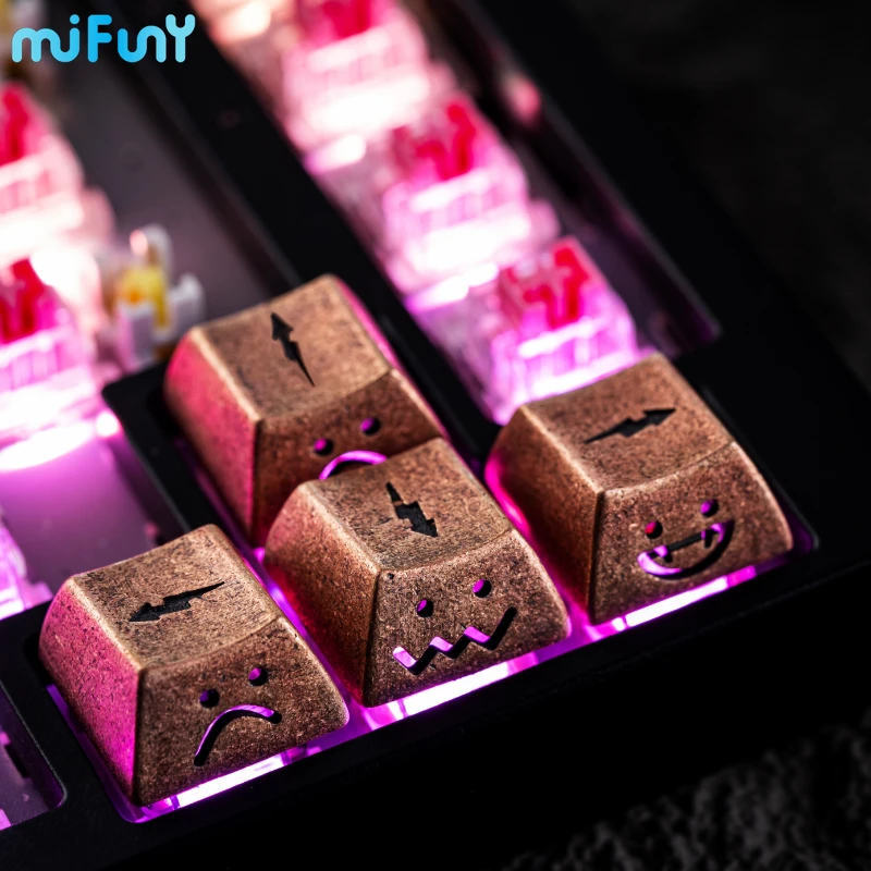 Pure Copper Point Keycap Customization Lightning Personality ESC Direction Keycaps Transmitting Mechanical Keyboard Accessories