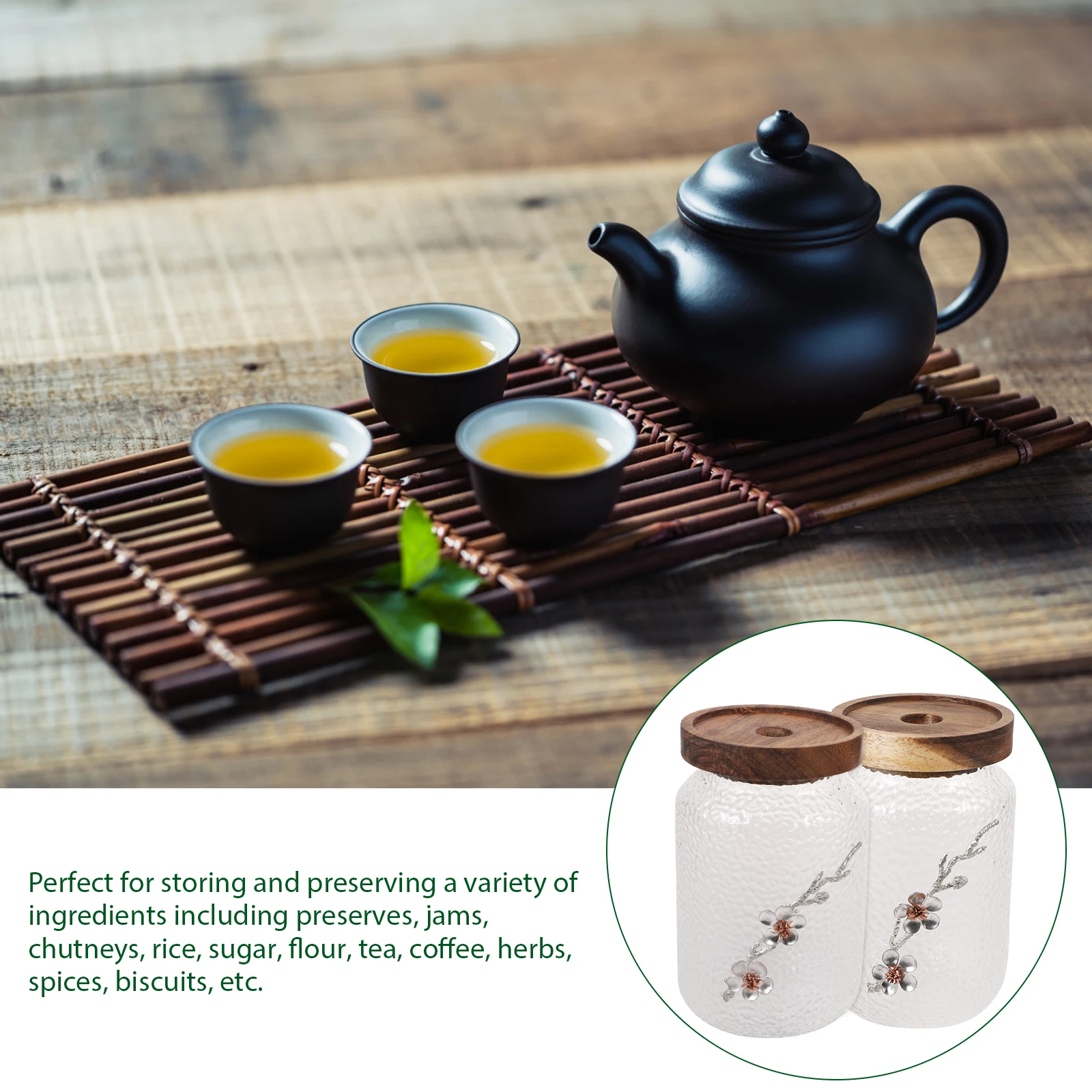 

2 Pcs Sealed Jar Food Glass Tea Kitchen Container Tin Portable Can Grain Containers Storage Jars
