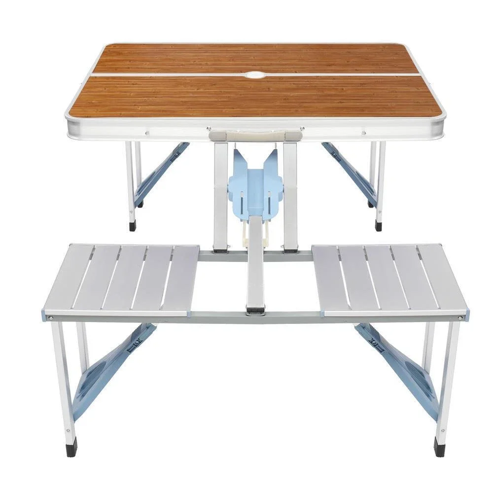 

Outdoor Aluminum Portable Folding Camping Picnic Table With Umbrell Hole