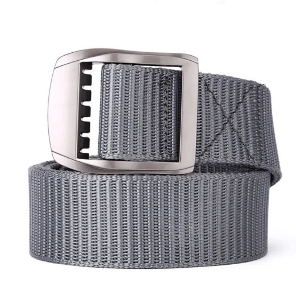 حزام قماش رجالي متعدد الوظائف يسمح بمرور الهواء مع إبزيم تلقائي وحزام بإبزيم سريع التحرير وحزام سميك من النايلون للجنسين #3