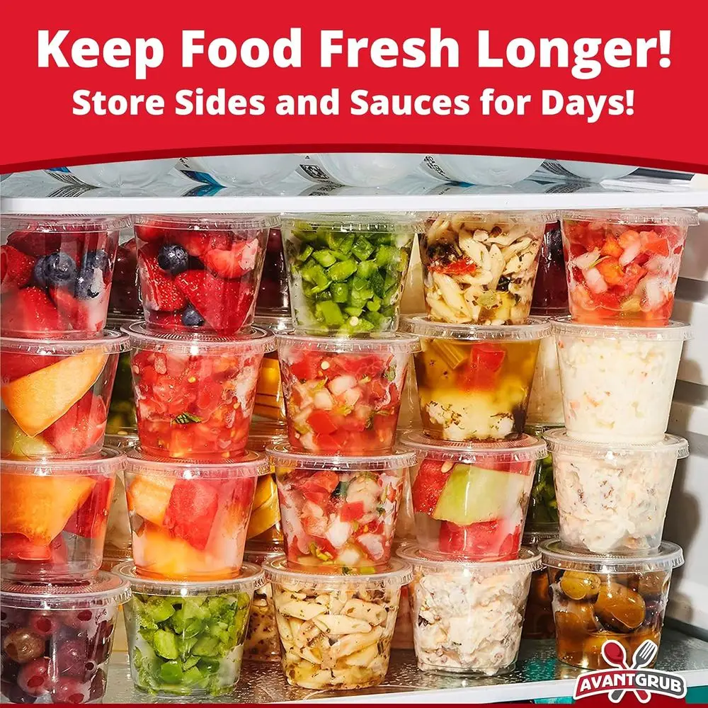 BPA-Free Leakproof 5.5oz Souffle Cups with Lids, 500 Pack, Stackable Containers for Food Sampling, Salad Dressings, and More - I