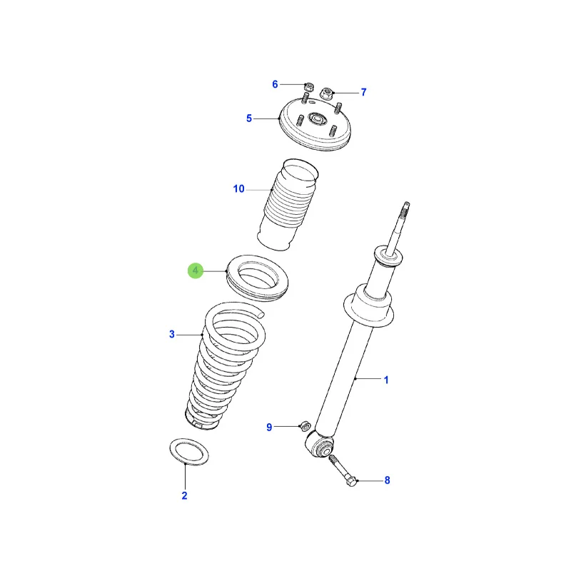 Ja gu ar X F 2009-2015 wheel spring and base spring isolator