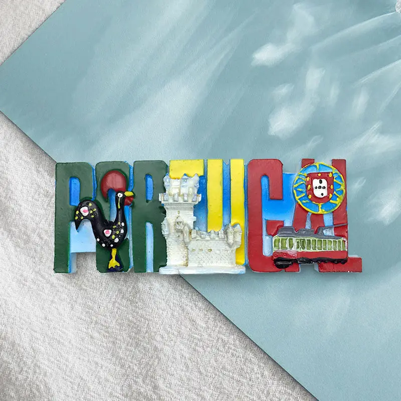 

Portugal Fatima Rooster Cultural Creative Letter Magnetic Fridge Magnet Travel Souvenir Handmade Painted Hot-Selling Decoration