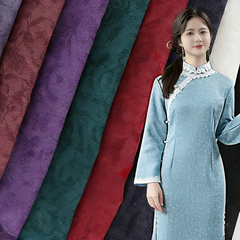 

1M Ethnic Style Chinese Jacquard Designer Fabric For Cheongsam Dress Skirt Pants Shirt Diy Sewing Textile Cloth Soft Comfortable