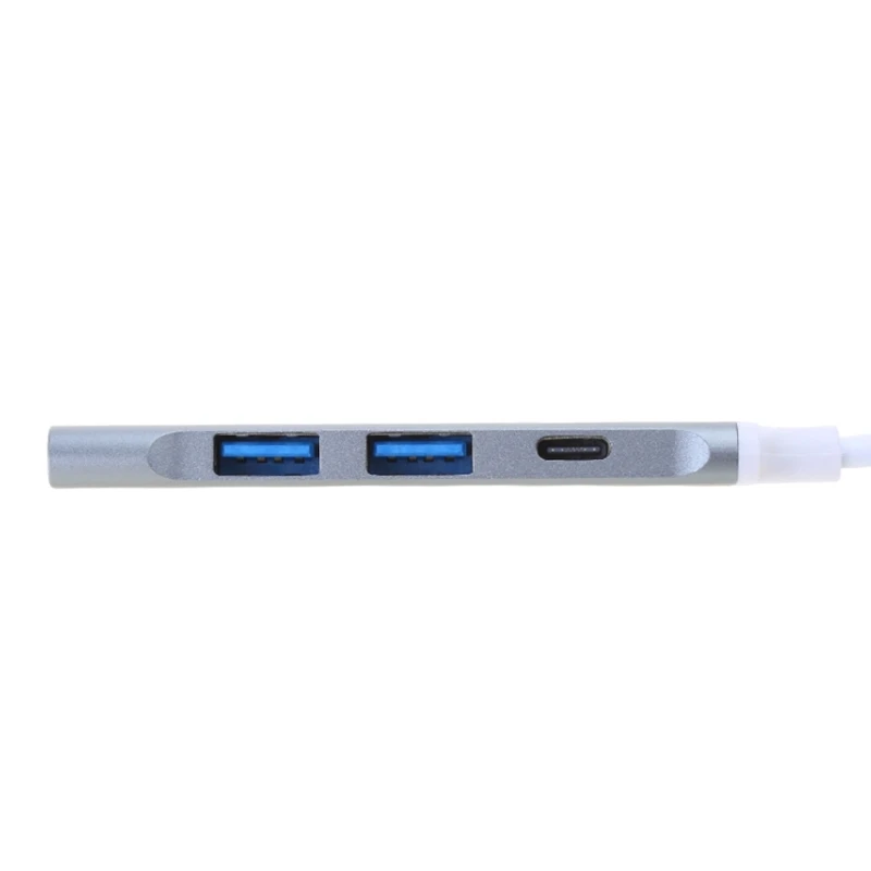 SS8S Aluminum Alloy USB Hub with 4 Ports USB TYPEC Adapter for Laptop or Tablet Phone Mouse Keyboard USB Splitter