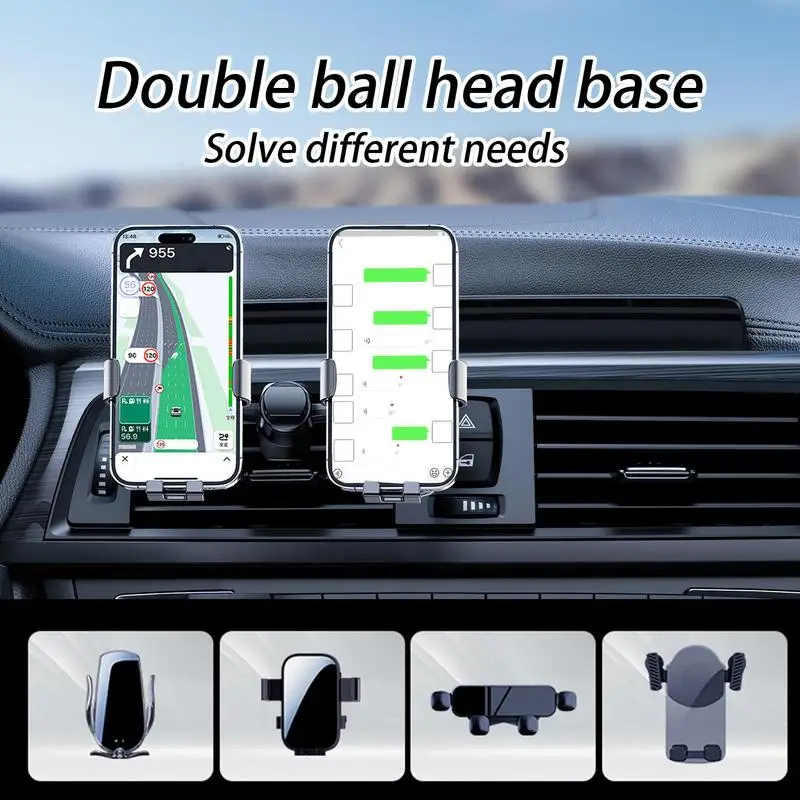 

Автомобильный держатель для телефона с двойной шаровой головкой, поддержка телефона, автомобильный вентиляционный отверстие, держатель для мобильного телефона, основания для аксессуаров для крепления на подставке