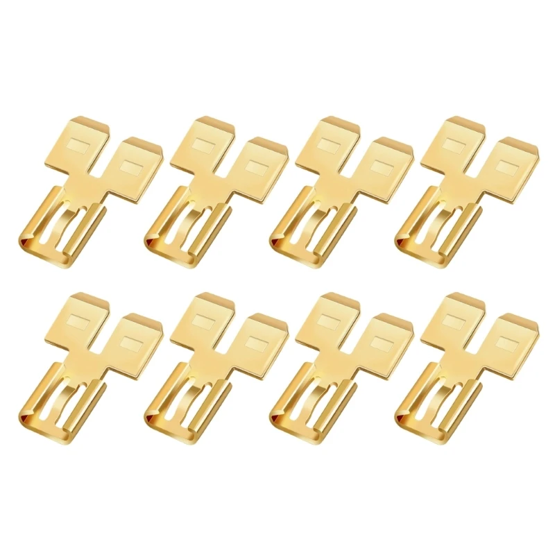 8Pcs Double Piggybacks Spades Connectors Quick Disconnect Electrical 2 Way Wire Terminals Adapter Spades Connectors DropShipping