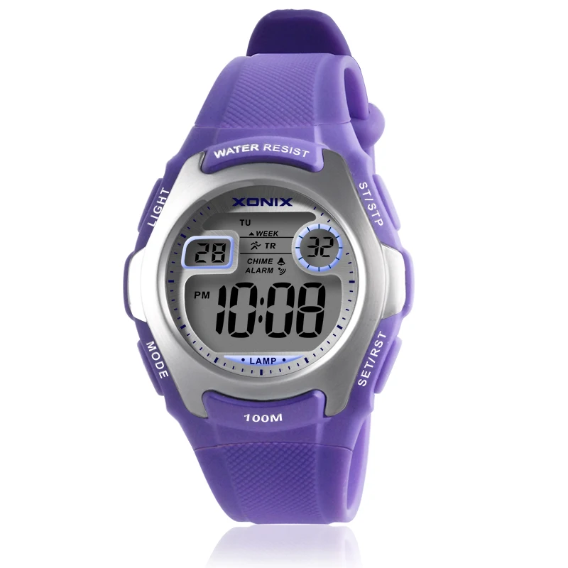 XONIX New Fashion Women Watch Sports Alarm Stopwatch LED Electronic Digital Outdoor Waterproof 100M FY
