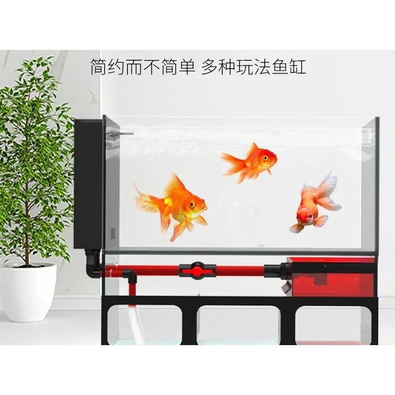 Fish tank backpack overflow bottom filter integrated white tank stream tank Lanshou