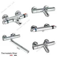 Thermostatic Shower Faucet Bathroom Chrome MixerTap Thermostat Wall Mounted Bathtub Thermostatic Shower Brass Thermostatic Mixer