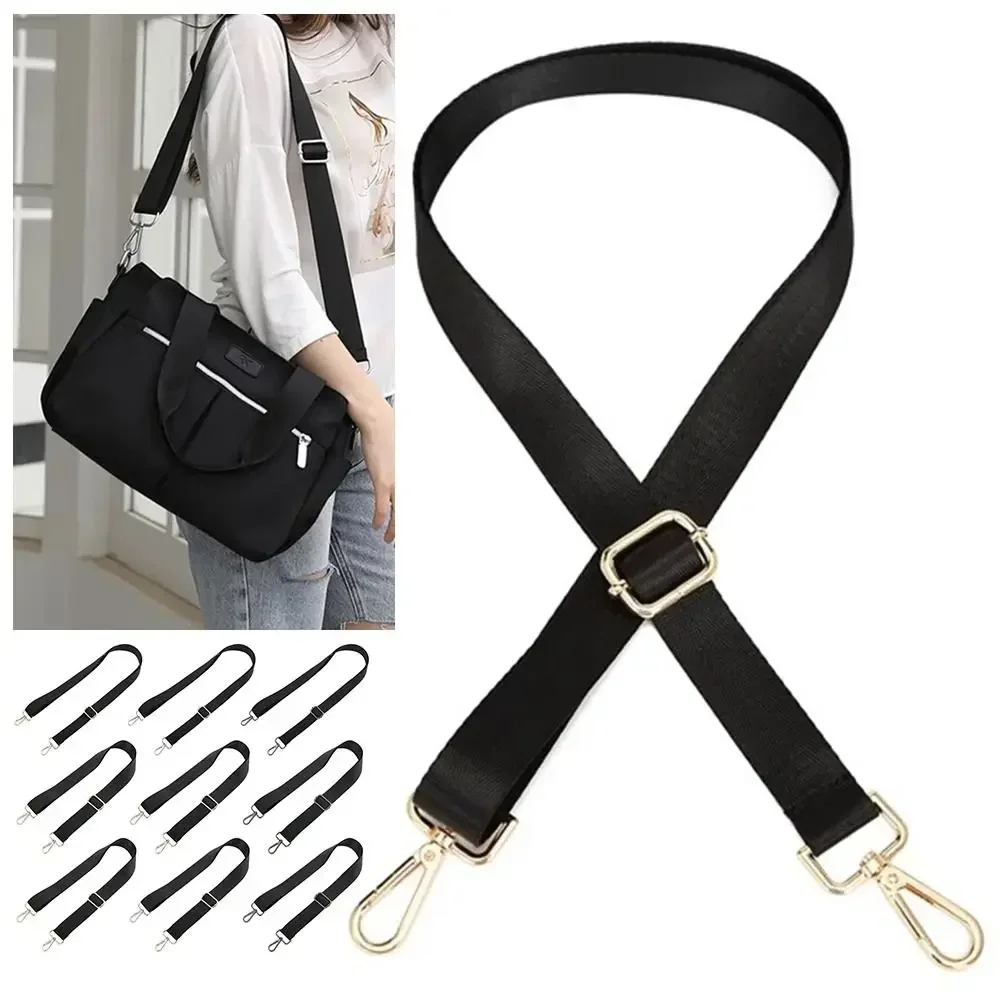 Adjustable Replacement Detachable Belt for Women Men Messenger Bags Handle Handbag Belt Fashion Black Nylon Shoulder Bag Strap