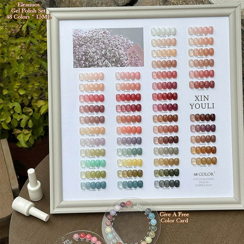 

48 Colors Translucent Jelly Gel Nail Polish Set Nude Pink Spring Summer Soak Off UV LED Long Lasting Nail Art Manicure Kit