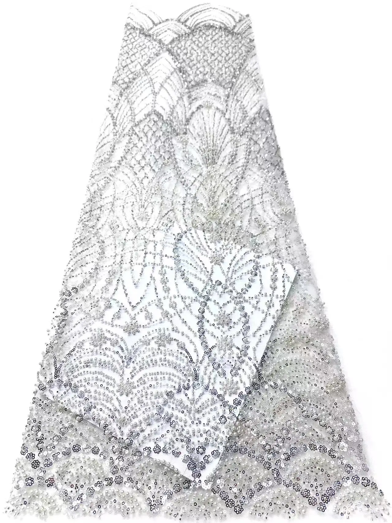 아프리카 나이지리아 튤 레이스 원단 스팽글 재봉 기퓌르 비즈 스톤 자수 드레스 고품질 2025