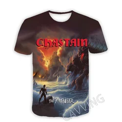 Chastain-男性と女性のためのプリントカジュアルTシャツ,ヒップホップスタイルのTシャツ,原宿トップス,ファッショナブルな服Band-3D