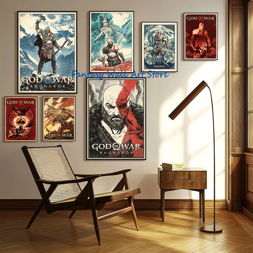 Japanese Lifestyle Video - God of War Ragnarok Premium-Videospiel-Poster im