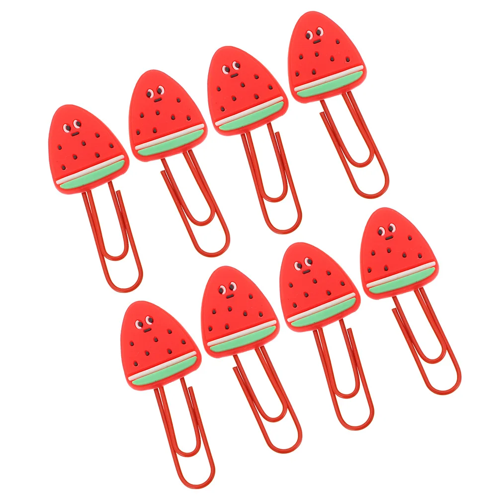 

8pcs Fruit Shaped Paper Clips Watermelon Design Cute Document Clips For Office School Supplies Memo File Clamp Student