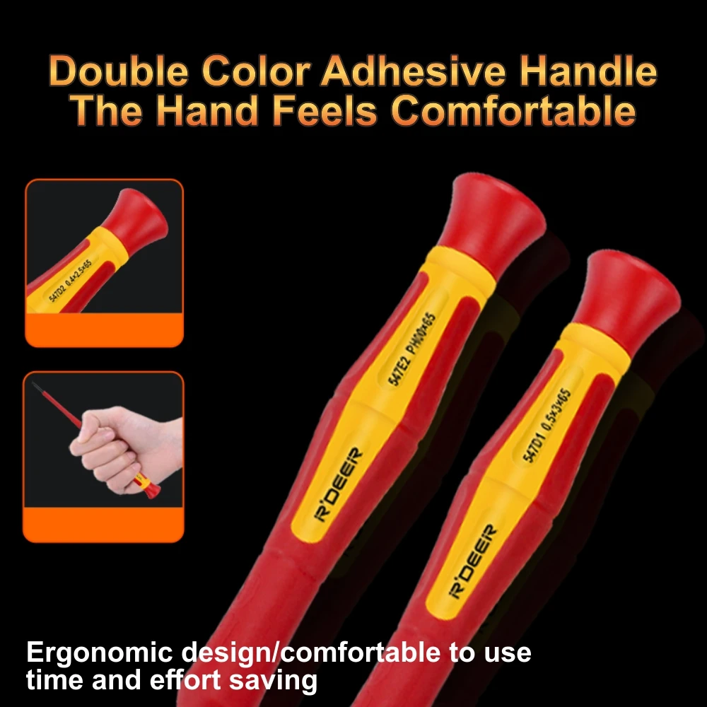 6/12PCS Interchangeable Blade VDE Insulated Screwdriver Set with Case Magnetic 500V Home and Professional Use Electricians Tools