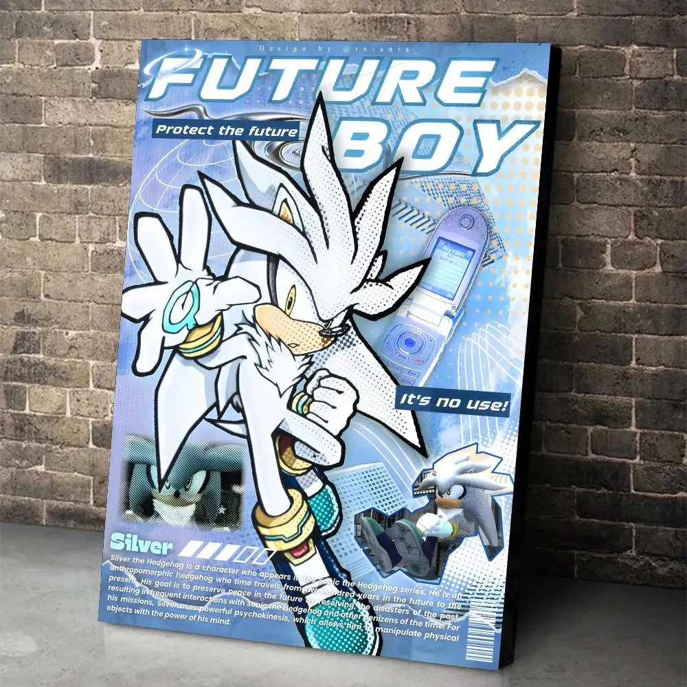 Sonic The Hedgehog Poster-Aufkleber Wandbild Selbstklebende Dekoration für Schlafzimmer Wohnzimmer Zuhause HD-Wandaufkleber Geschenk – Detail 7