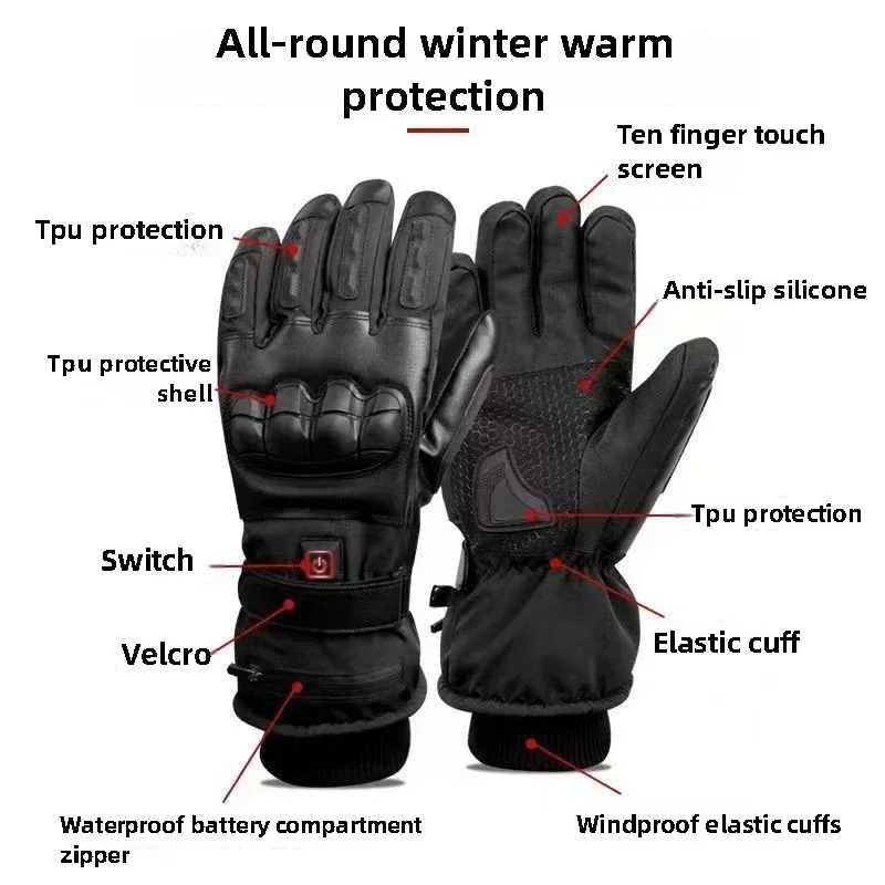 Verwarmde handschoenen Handwarmer Elektrische thermische handschoenen Waterdicht Snowboard Fietsen Motor Fiets Ski Outdoor Winterhandschoenen