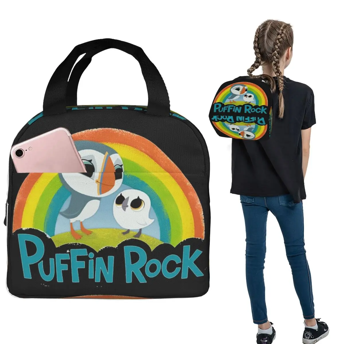 

Термосумка для обедов Puffin Rock And New Friends с мультяшным принтом для женщин и детей, портативная термосумка для еды, термосумка-тоут