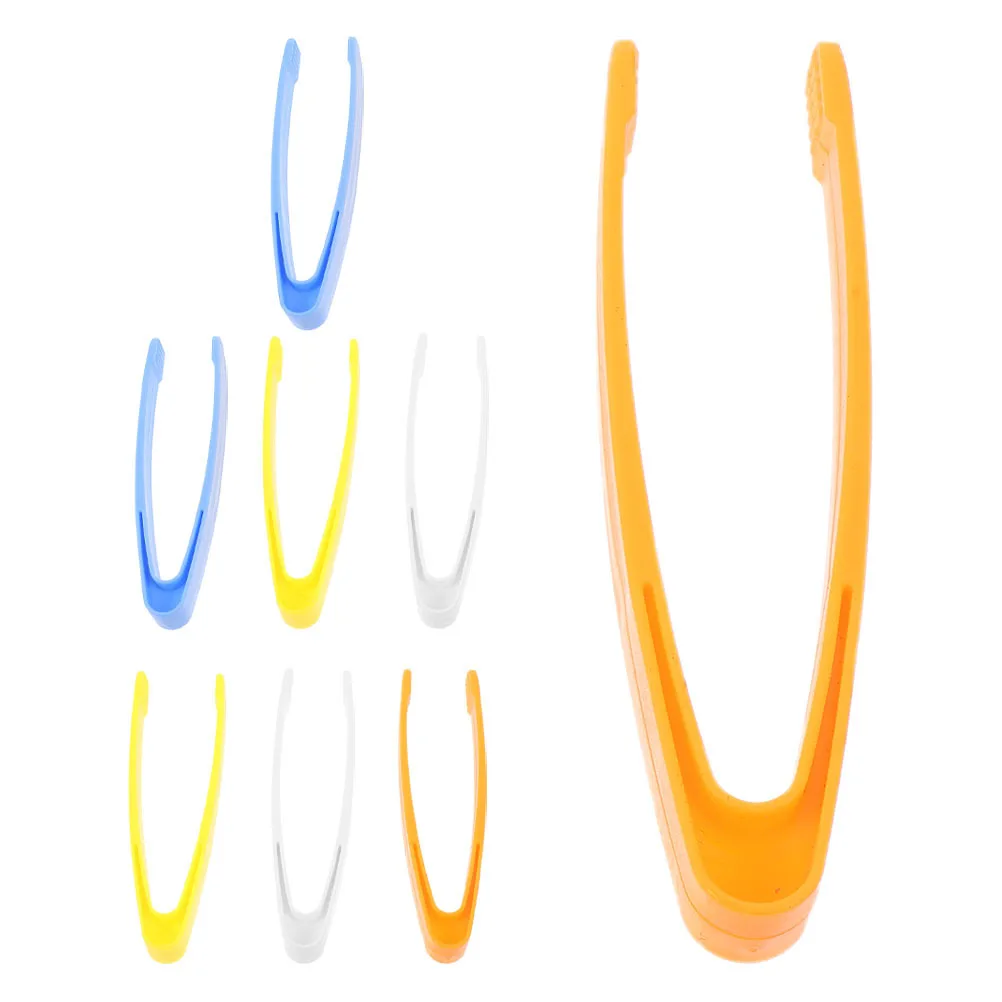 어린이를위한 8 개 플라스틱 핀셋 미세 운동 기술 훈련 도구 공예 핀셋 세트 학교 공급 비즈 보석 만들기 취미