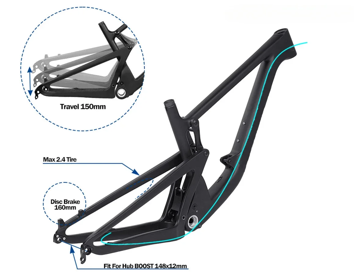 Shock-absorbing bicycle frame, carbon fiber super light bicycle 3