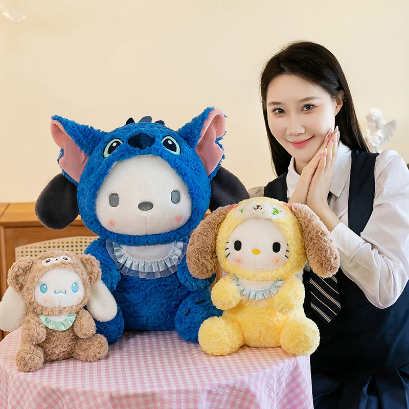 23/30/45cm Sanrio große Plüschtiere Hallo Kitty Cinna moroll Stich Pochacco gefüllte Plüsch puppen Kawaii Spielzeug Kinder Geburtstags geschenke