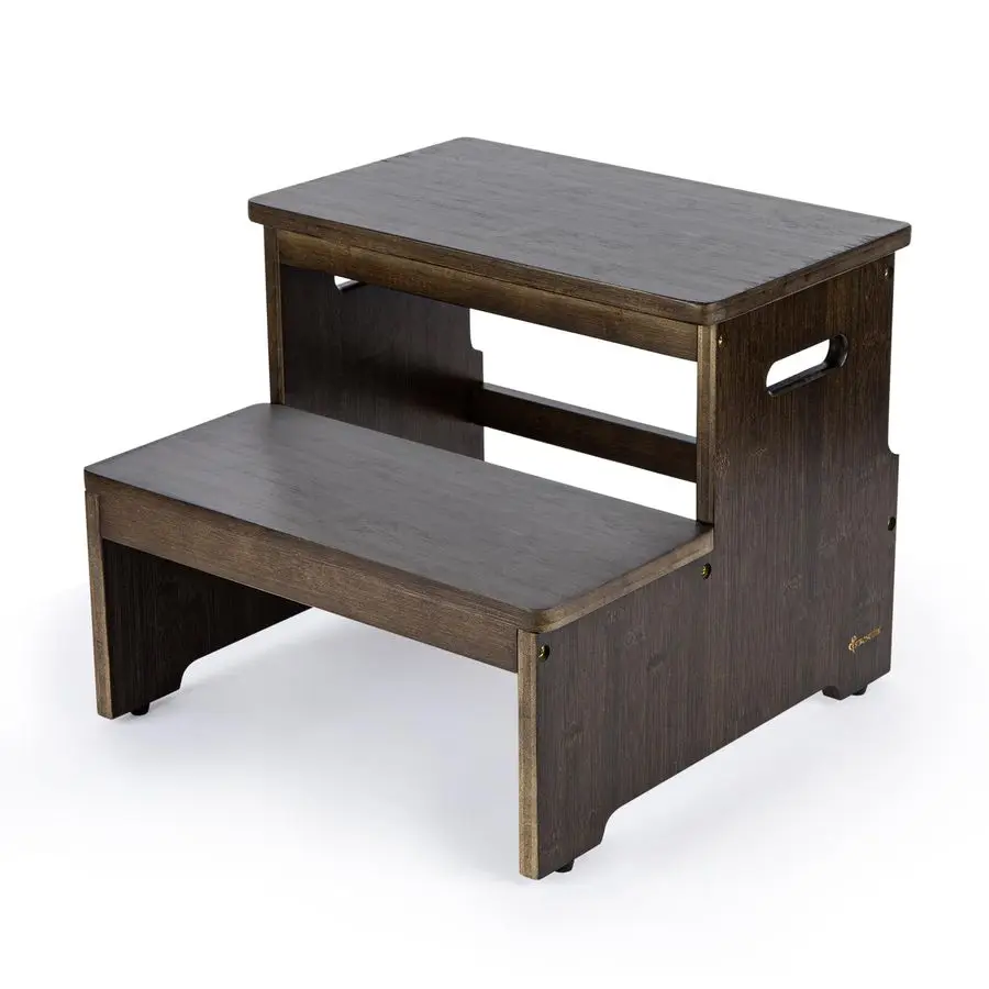 

Bed Step Stool for High Beds, Large Bamboo 2Step Stool for Adults amp Seniors, 400 lbs HeavyDuty, NonSlip Steps, Stable amp Dura