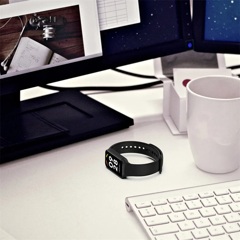 Silikonarmband für Redmi Smart Band 2 / Xiaomi Band 8 Active, Ersatz-Sportarmband, Armband, Correa-Armband – Detail 7