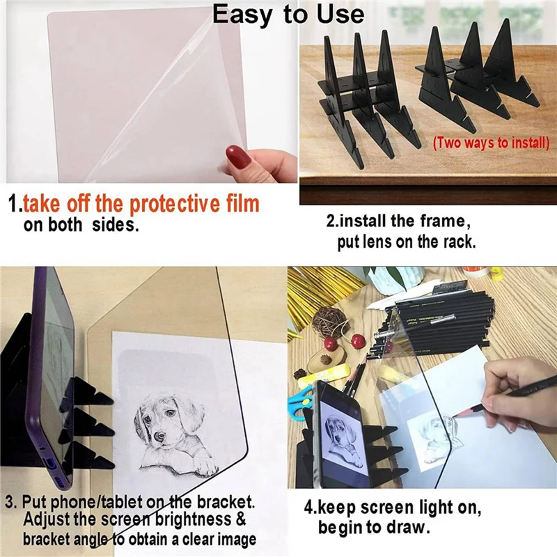 A34R Projection Copy Drawing Board, Art Projector For Tracing, Tracing Projector For Drawing 2Pcs