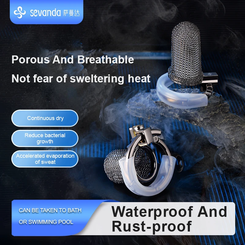 Adjustable Metal Chastity Cage for Men with Honeycomb Design Cock Cage Lock Device, Male Anti Cheating Penis Adult Toy Device