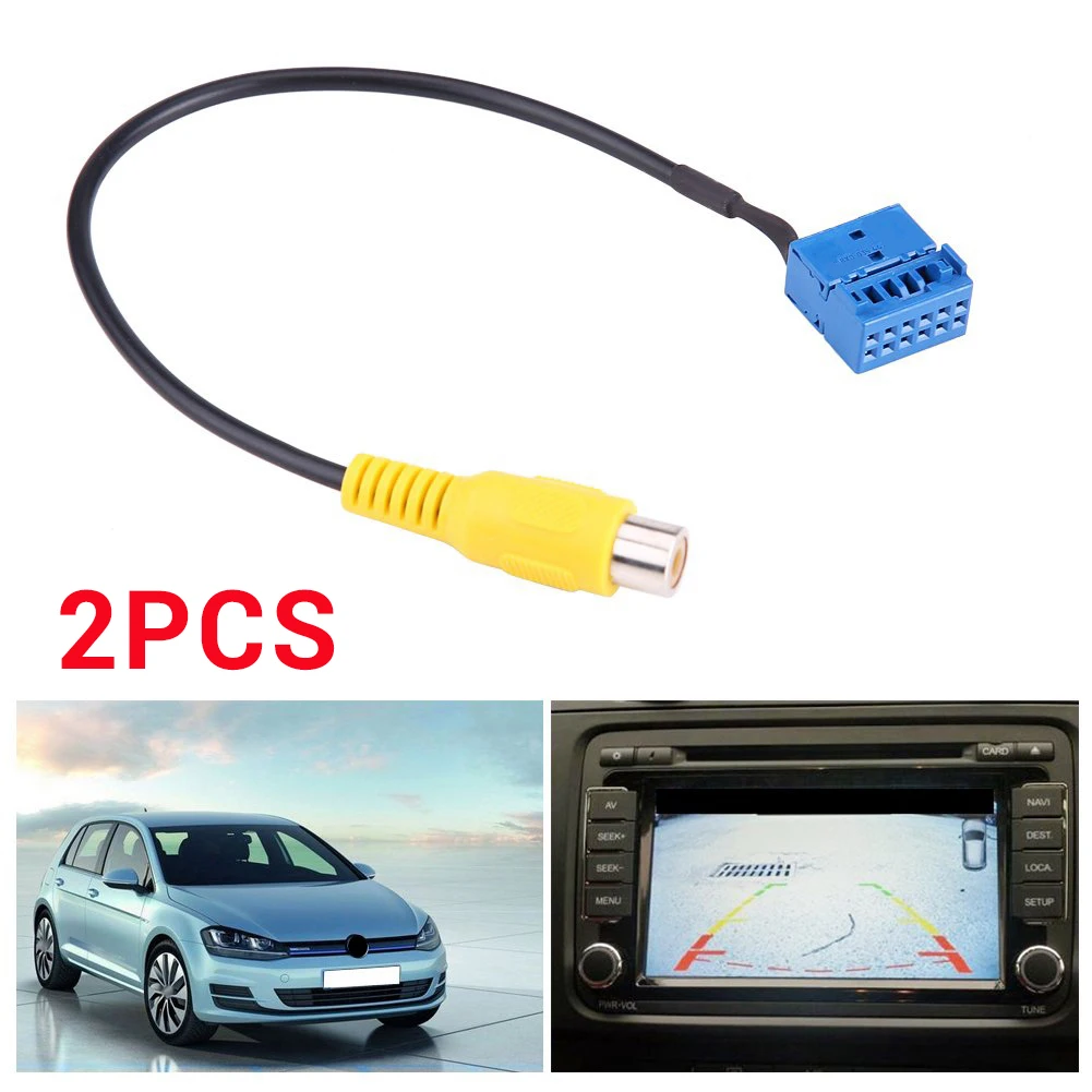 2PCs Car Rearview Camera RCA Video Reverse Camera Convert Cable for-MIB Passat Tiguan Golf RCD330 RCD330G