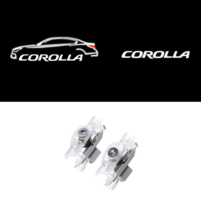

2Pcs LED door projection ambient lights of Toyota Corolla E150 E210 Cross Land Cruiser 2007-2022 Welcome lights models