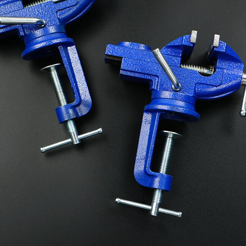 Tornillo de banco de mesa, Mini tornillo de banco mecánico de servicio, Base giratoria de 360 grados, abrazadera superior de mesa de hierro fundido, tornillo de banco de prensa con yunque