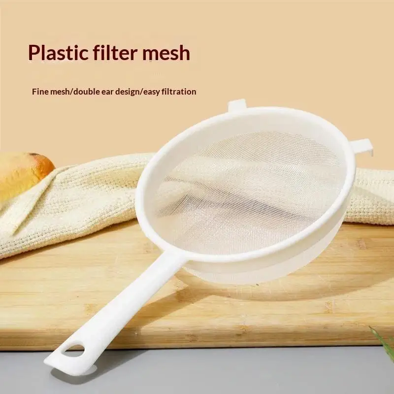 Ultra Fine Mesh Mesh Strainer With Handle Mini Plastic Colander Separation Net Food Juice Strainer Yogurt Mesh Sieve Kitchen Use