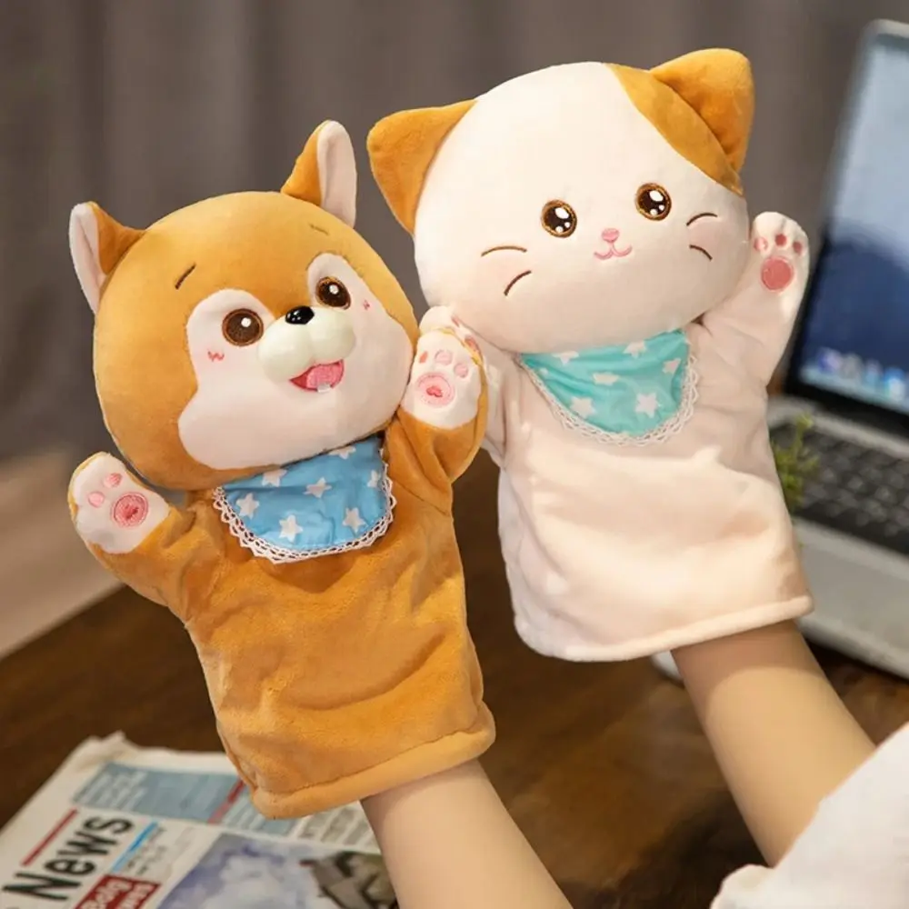 

Sensory Toys Animal Plush Hand Puppet Role-Playing Firewood Dog Firewood Dog Finger Puppet Toy Plush Cat Soft