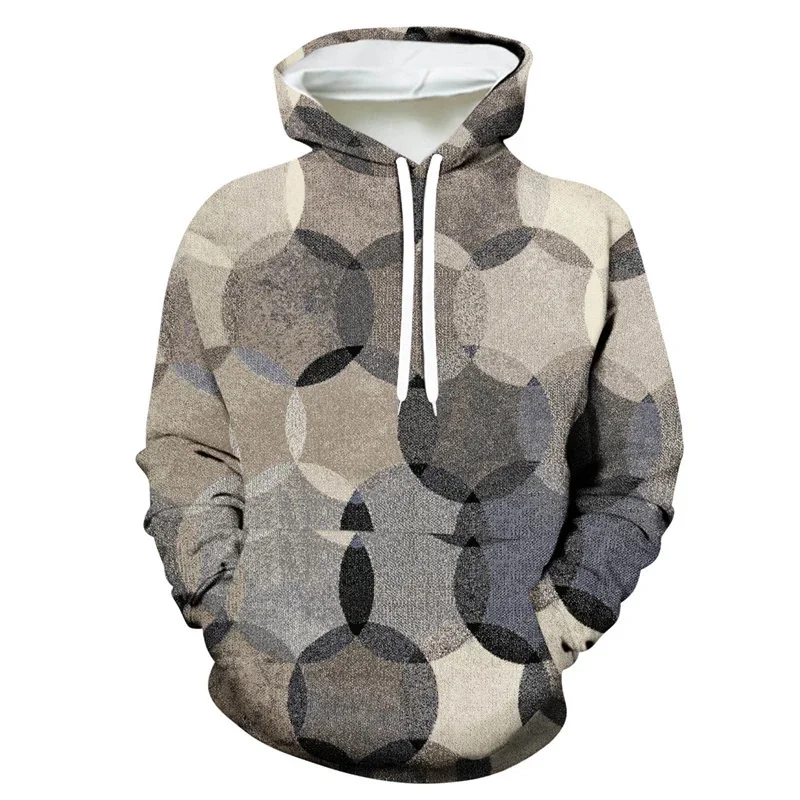 

Classic Geometric Pattern Hoodie Spring Autumn Long Sleeve Simple 3D Printed Hoody For Mens Casual Oversized Outdoor Pullovers