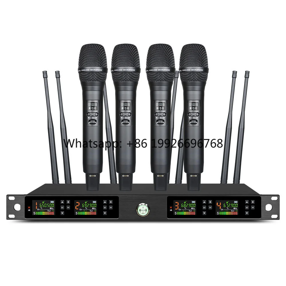 J168+LS01 Wireless Microphones, UHF Micro for Karaoke, Wireless Dynamic Microphone Set with  Receiver, PA System