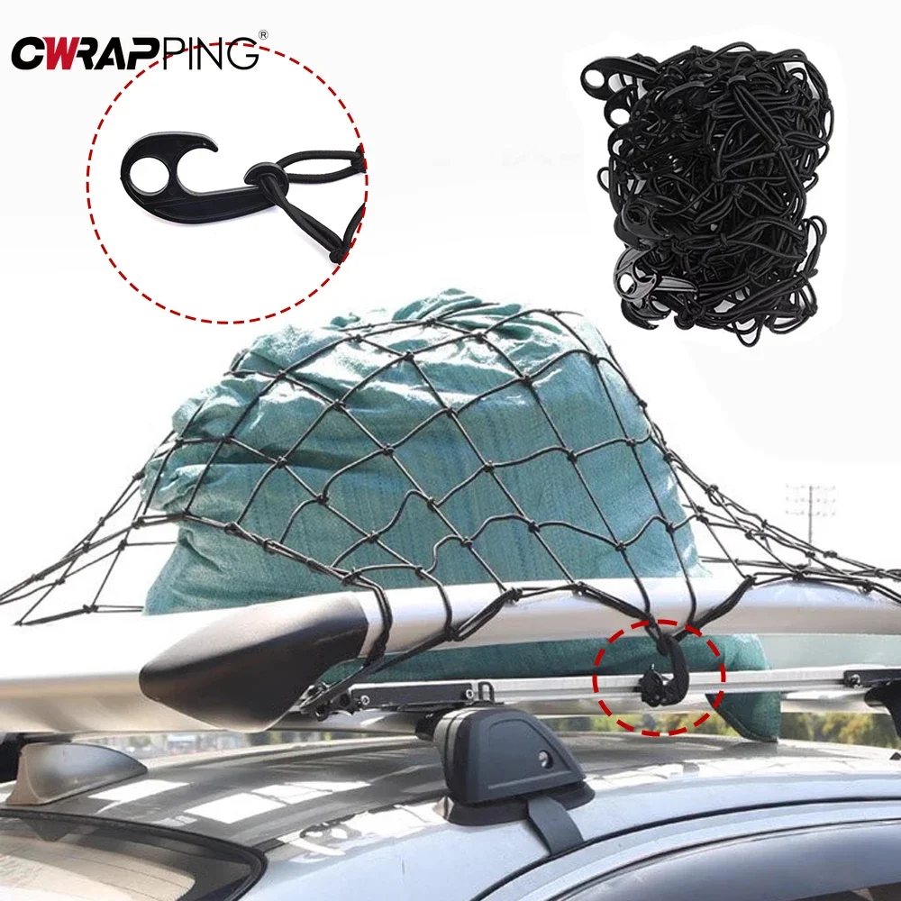 

Автомобильная грузовая сетка, регулируемый органайзер для багажа на крыше, сверхпрочная сетка, универсальное хранилище для внедорожника, грузовика, фургона, кемпинга, дорожных аксессуаров