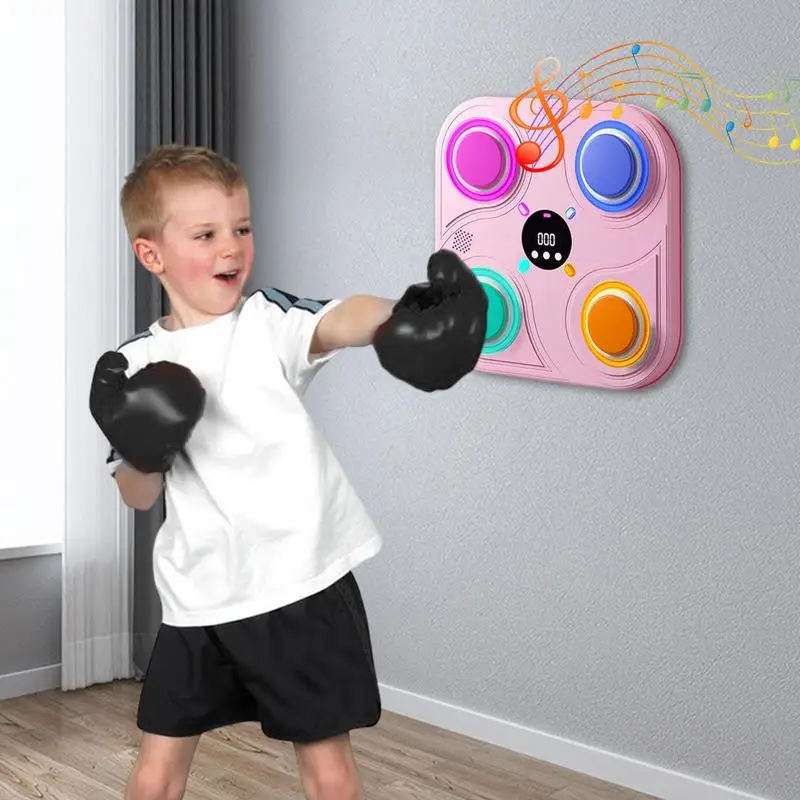 Music Boxing Machine Smart Exercise Punching Pad Wall-Mounted Exercise Punching Pad Interactive Punching Target Toys For Kids